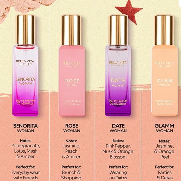 Bellavita Luxury 4pc Fragrance Set 4x 20ml - Picture 2 of 3